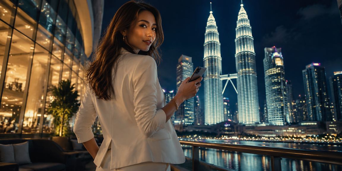 Pemain menggunakan kopi4d di telefon bimbit di Kuala Lumpur