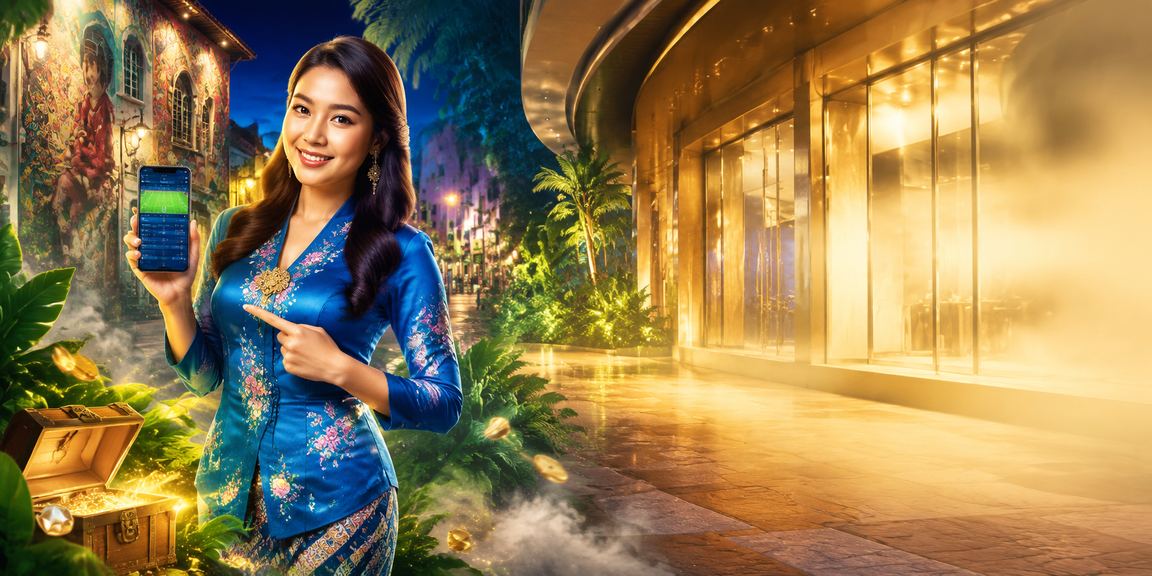 Pengguna berbaju kurung menggunakan aplikasi kasino di Penang Malaysia