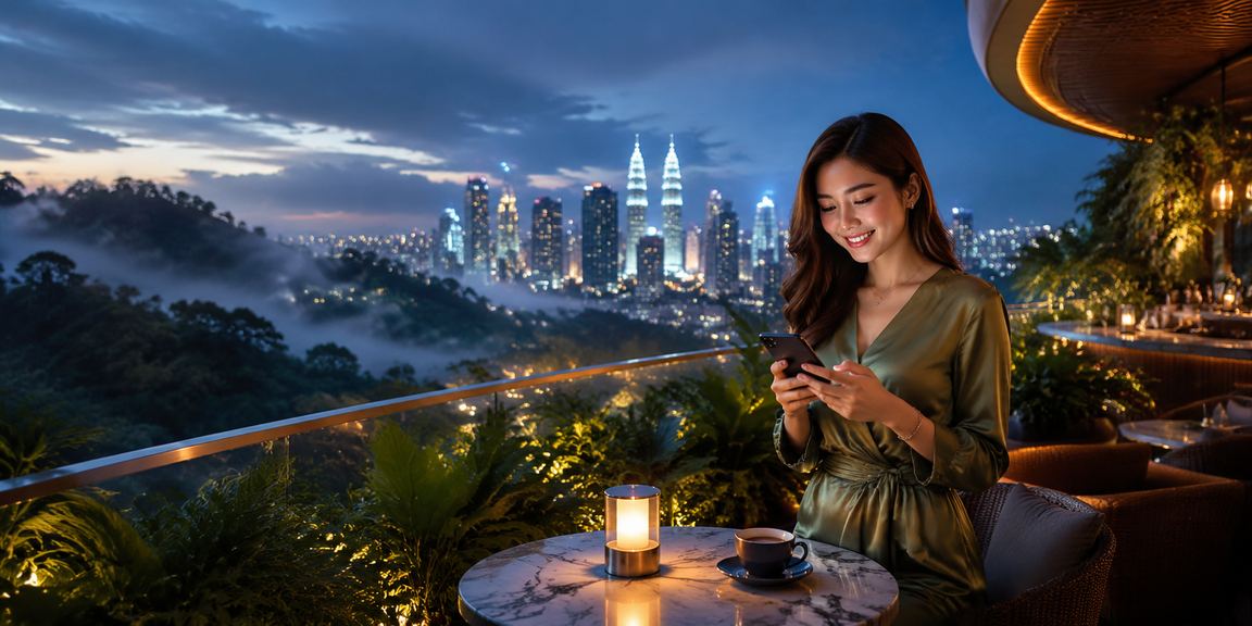 Pemandangan Petaling Jaya dengan tema loteri dan jackpot