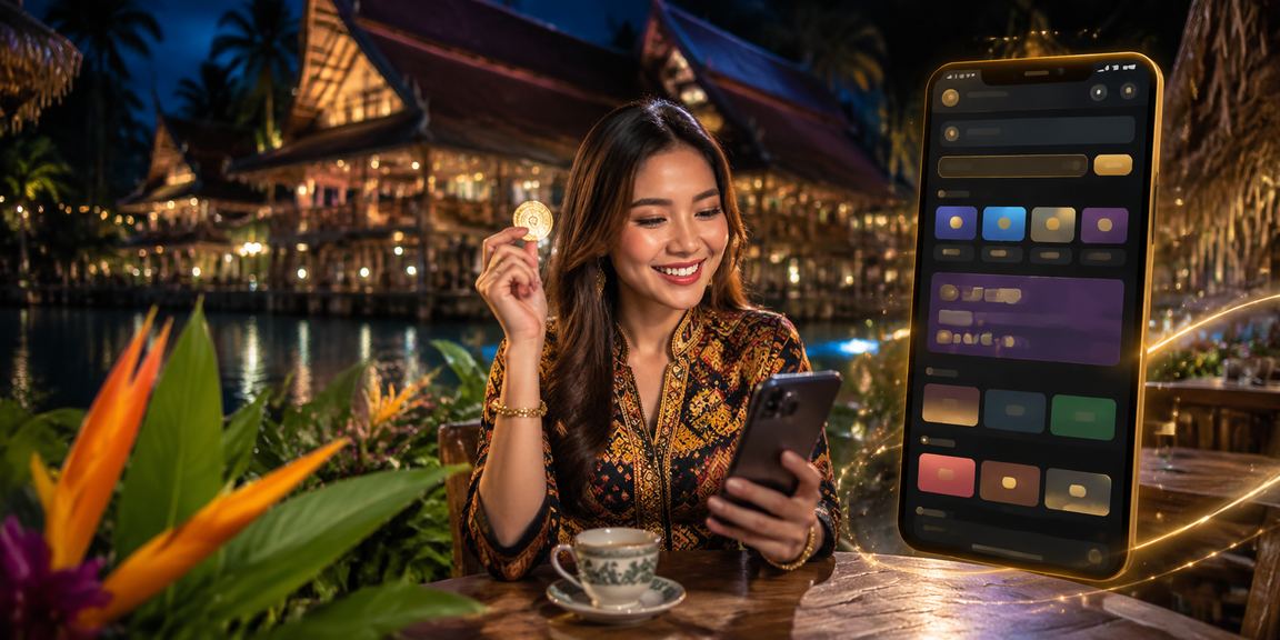 Pemain kasino mudah alih gaya Melayu di Sarawak menggunakan telefon pintar